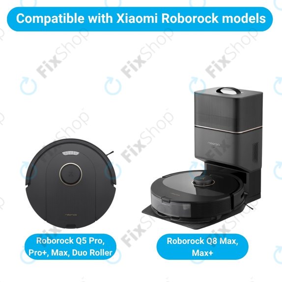Kit de pièces de rechange pour Xiaomi Roborock Q5 Pro, Q8 Max+ (2x Brosse principale, 4x Filtre, 4x Brosse latérale – noire, 4x Chiffon de vadrouille, 4x Sac à poussière)