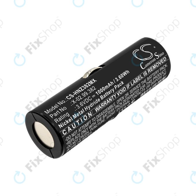 Batterie pour Heine Ophthalmoscope Beta 200, 1000mAh, Ni-MH, 3.6V, X-02.99.382, HQ
