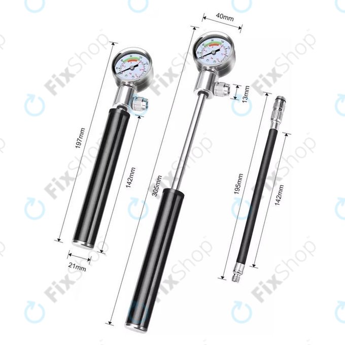 Manomètre de pompe + pied de biche + outil de réparation de pneus