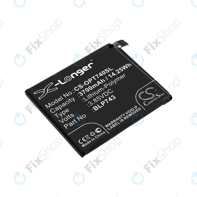 Batterie pour OnePlus 7T, 3700mAh, Li-Pol, 3.85 V, BLP743, HQ