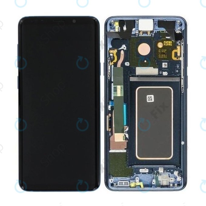 Samsung Galaxy S9 Plus G965F, G965FD - Écran LCD + Ecran Tactile + Cadre (Bleu Corail) - GH97-21691D, GH97-21722D, GH97-21692D Genuine Service Pack