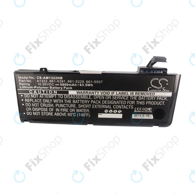 Apple MacBook Pro 13" A1278 (Mi 2009 - Mi 2012) - Batterie A1322 5800mAh HQ