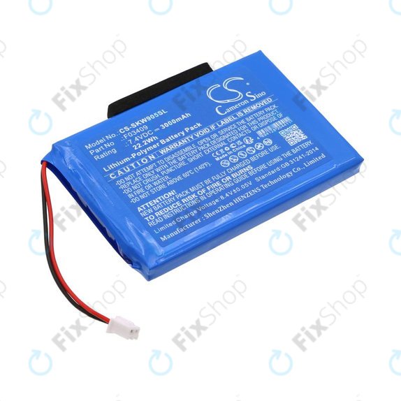 Batterie pour Satlink WS-6902, WS-6905, 3000mAh, Li-Pol, 7.4V, F03409, HQ