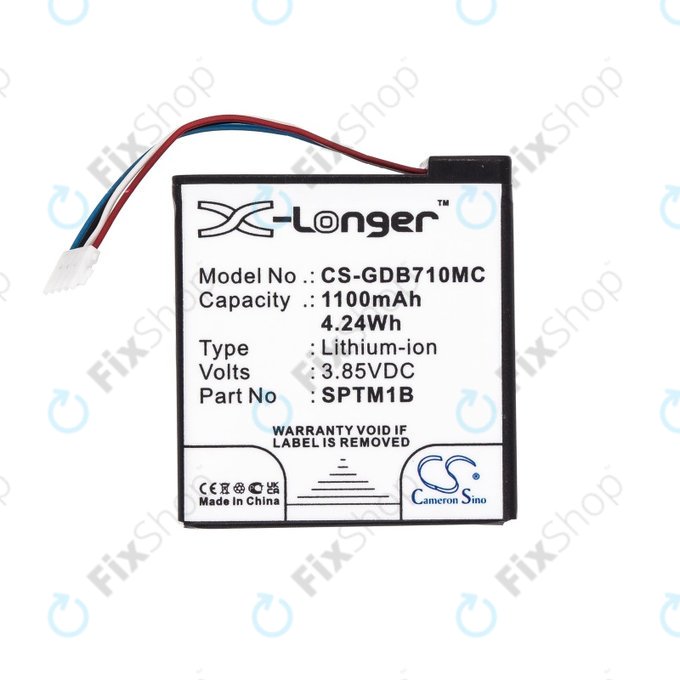 Batterie pour Gopro Hero 7 Silver, White, 1100mAh, Li-Ion, 3.85V, SPTM1B, HQ