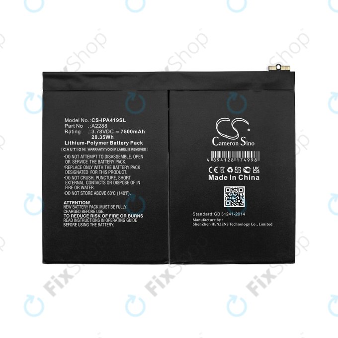 Apple iPad Air (4th Gen 2020), (5th Gen 2022), 11 (2024) - Batterie A2288 7500mAh HQ