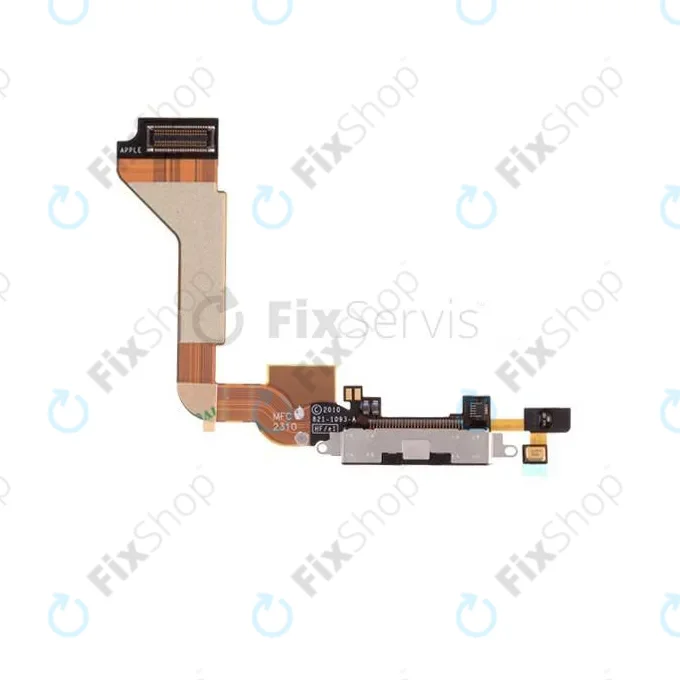 Apple iPhone 4 - Connecteur de charge + Microphone + Câble flexible (Noir)