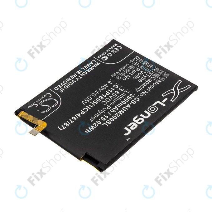 Batterie pour Asus Zenfone Max M2, 3900mAh, Li-Pol, 3.85V, C11P1805 (1ICP4/67/87), HQ