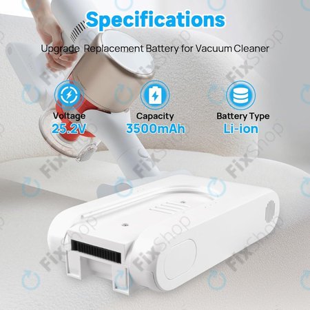 Batterie pour Xiaomi Dreame G9, G10, T10, T20, R10, 3027689, Li-Ion, 25.2V, 3500mAh