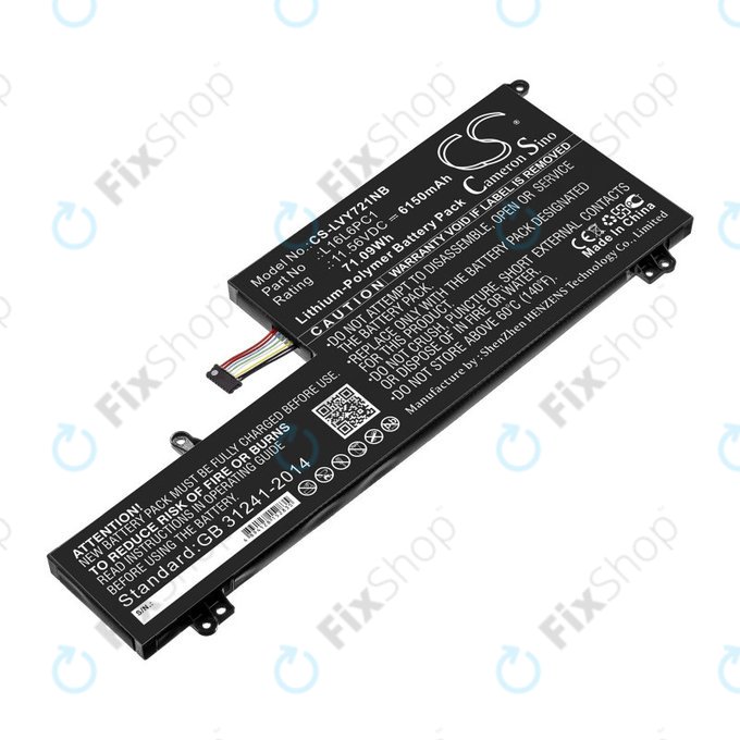 Batterie pour Lenovo Yoga 720-15, 6150mAh, Li-Pol, 11.56V, L16L6PC1, HQ