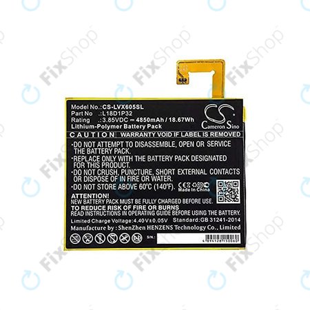 Lenovo Tab M10 - Batterie L18D1P32 4850mAh HQ