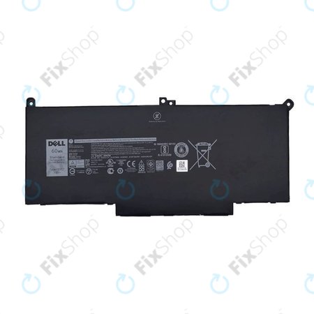 Dell Latitude 7280, 7290, 7380, 7390, 7480, 7490, E7280 - Batterie F3YGT 7600mAh - Genuine Service Pack
