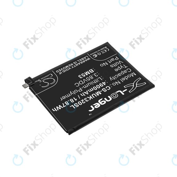 Batterie pour Xiaomi Mi 10T 5G M2007J3SY, 4900mAh, Li-Pol, 3.85 V, BM53, HQ