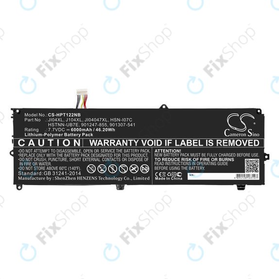 Batterie pour HP Elite X2 1012 G2, 6000mAh, Li-Pol, 7.7V, JI04XL, HQ