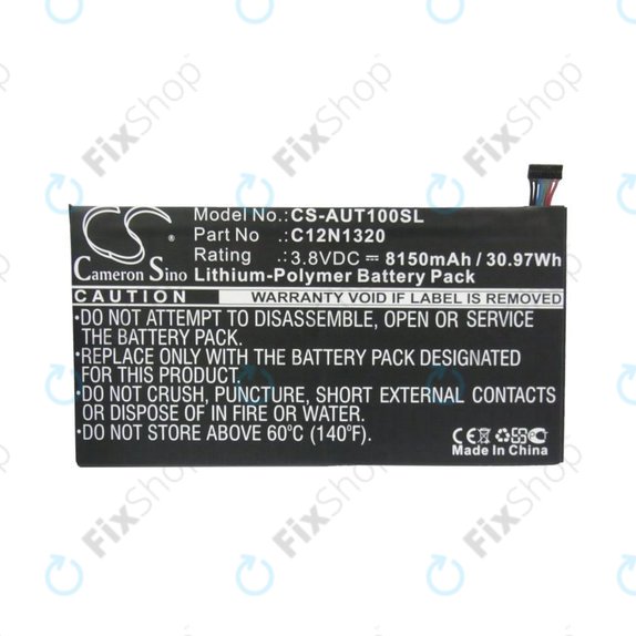 Batterie pour Asus Transformer Book T100, 8150mAh, Li-Pol, 3.8V, C12N1320, HQ