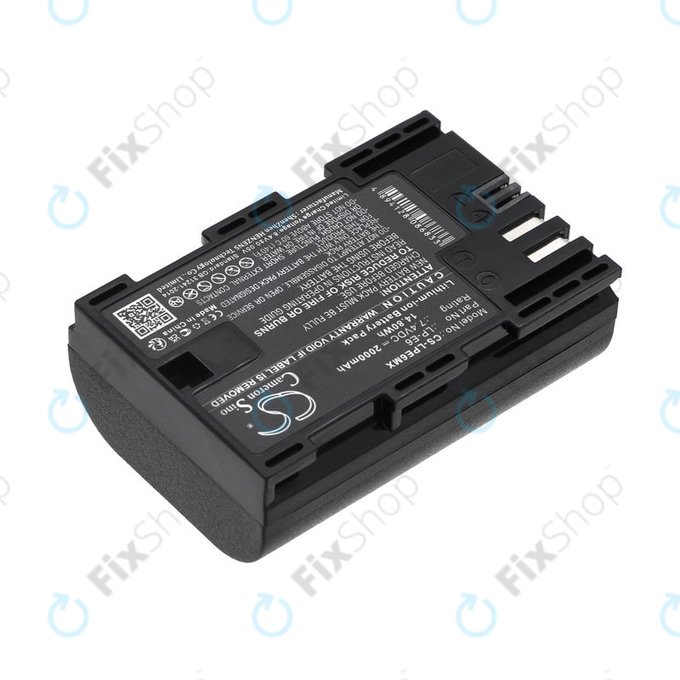 Batterie pour Canon EOS 5D Mark II, EOS 7D, EOS 70D, 2000mAh, Li-Ion, 7.4V, LP-E6, HQ