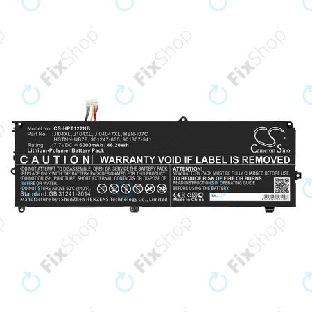 Batterie pour HP Elite X2 1012 G2, 6000mAh, Li-Pol, 7.7V, JI04XL, HQ