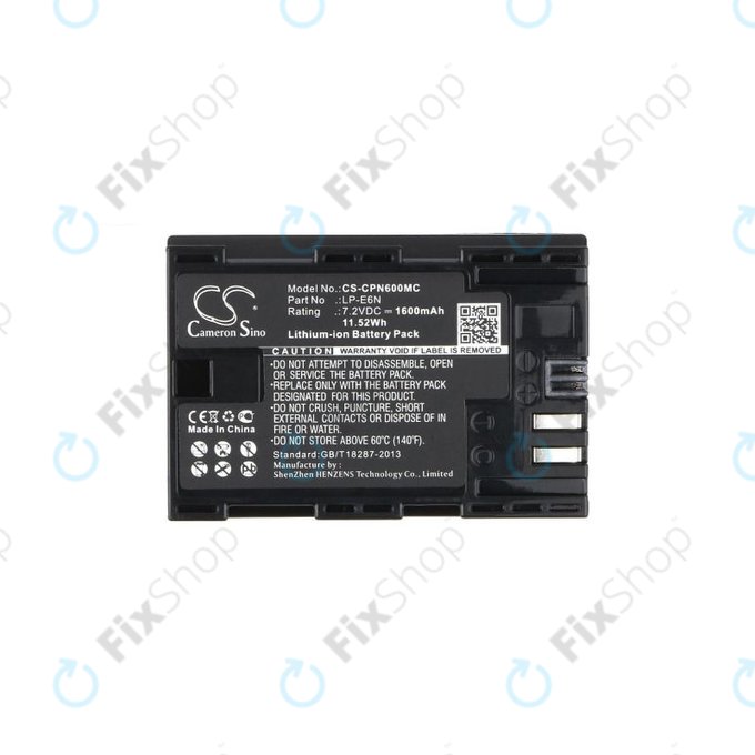 Canon EOS 5D, 5DS, 6, 7, 60, 70, R5, R6 - Batterie LP-E6N Li-Ion 1600mAh HQ