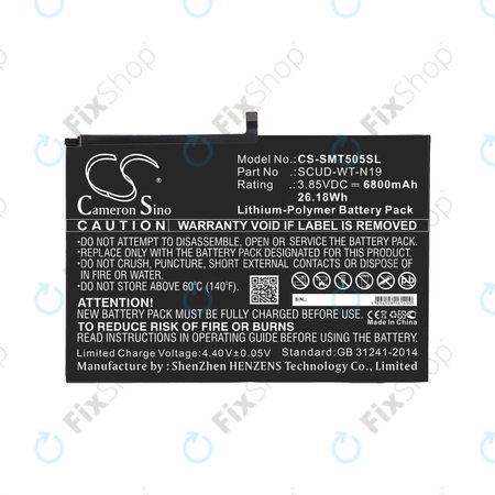 Batterie pour Samsung Galaxy Tab A7, 6800mAh, Li-Pol, 3.85V, SCUD-WT-N19, HQ