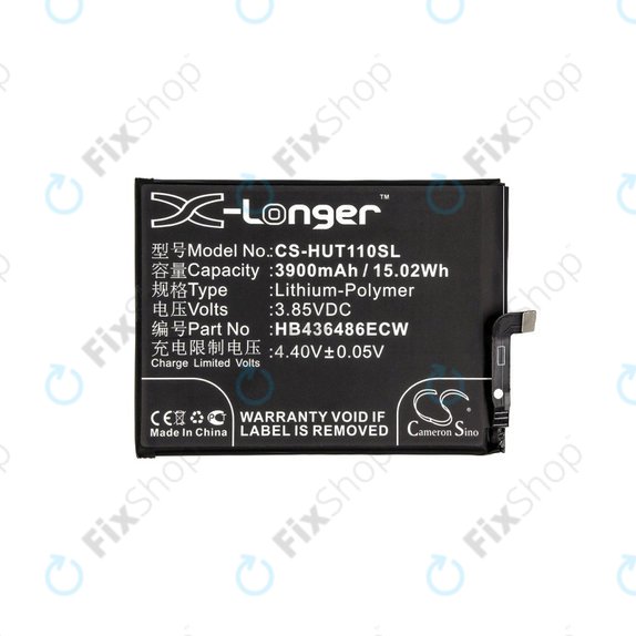 Batterie pour Huawei Mate 10 Lite, Honor View 20, 3900mAh, Li-Pol, 3.85 V, HB436486ECW, HQ