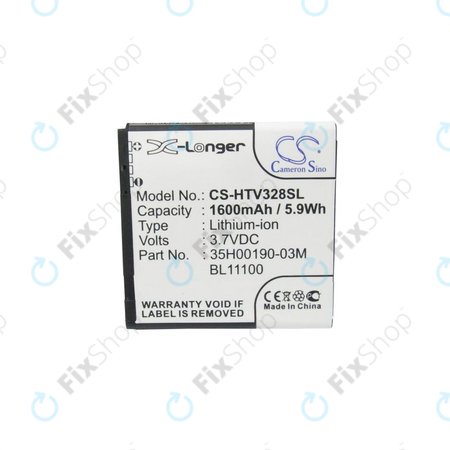 Batterie pour HTC Desire X, Desire V, 1600mAh, Li-Ion, 3.7V, 35H00190-03M, HQ