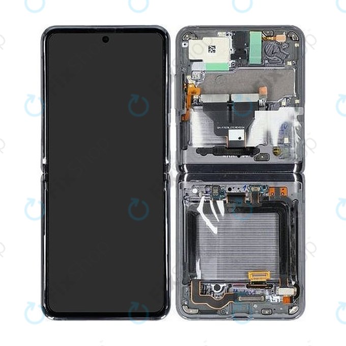 Samsung Galaxy Z Flip 5G F707B - Écran LCD + Écran Tactile + Cadre (Gris Mystique) - GH82-23351A Genuine Service Pack
