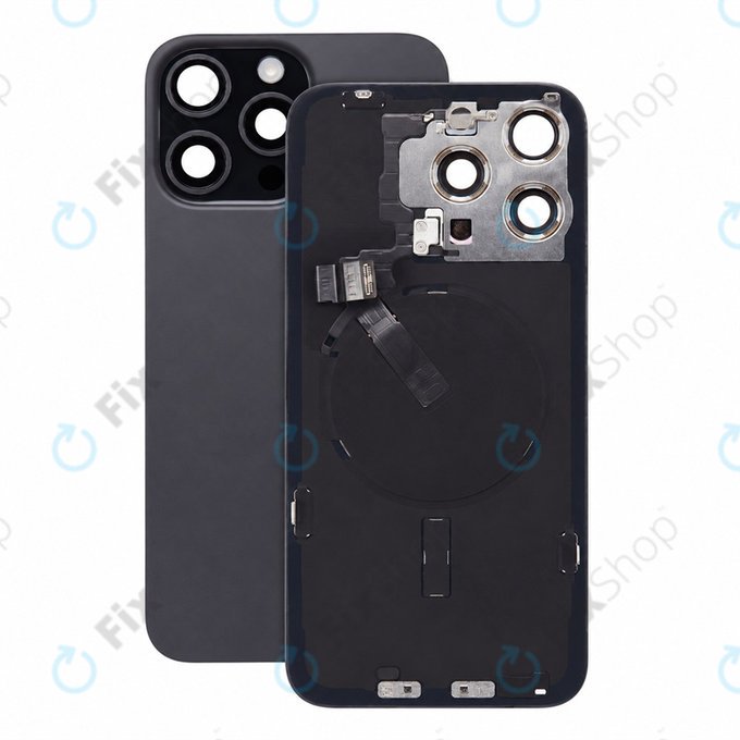 Verre de coque arrière pour iPhone 15 Pro Max, Black Titanium, Pulled A