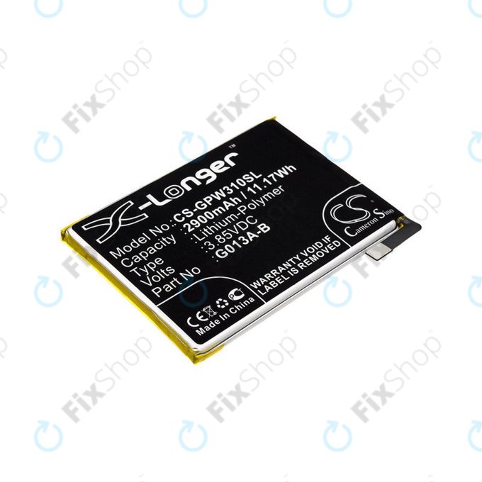 Batterie pour Google Pixel 3, 2900mAh, Li-Pol, 3.85 V, G013A-B, HQ