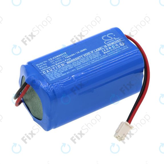 Batterie pour Ecovacs Winbot 880, 700, 700mAh, Li-Ion, 14.8V, 201-1907-0302, HQ
