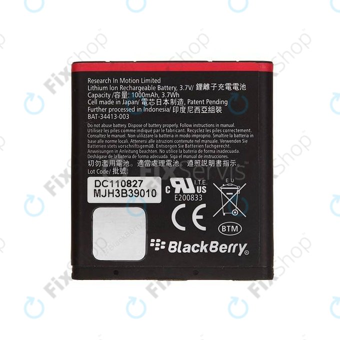 Blackberry Curve 9360, 9350, 9370 - Batterie EM1 1000mAh - BAT-34413-003