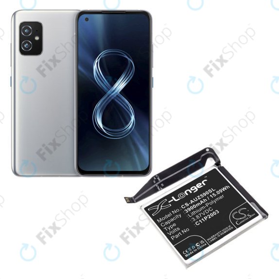 Batterie pour Asus Zenfone 8 ZS590KS, 3900mAh, Li-Pol, 3.87 V, C11P2003, HQ