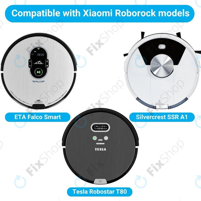 Kit de pièces de rechange pour ETA Falco Smart, Silvercrest SSR A1 SSR AL1, Tesla Robostar T82 (1x Brosse principale, 2x Filtre, 4x Brosse latérale, 2x Chiffon de vadrouille)