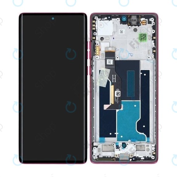 Motorola Edge 50 Fusion - Écran LCD + Écran tactile + Cadre (Hot Pink) - 5D68C24345 Genuine Service Pack