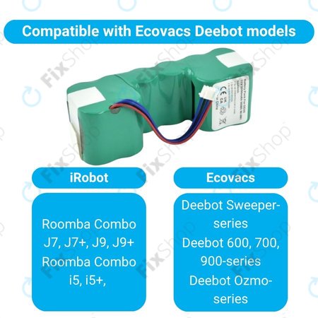 Ecovacs Sweeper-series, Deebot Ozmo-series - Batterie DM88 Ni-MH 12.0V 3000mAh