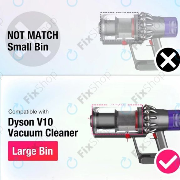 Bac à poussière pour Dyson V10 SV12
