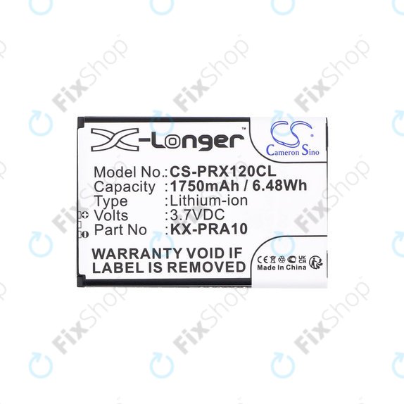 Batterie pour Panasonic KX-PRX110, 120, 150, 1750mAh, Li-Ion, 3.7V, KX-PRA10, HQ