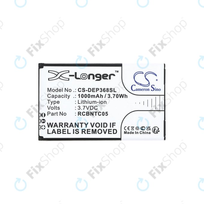 Batterie pour Doro Primo 368, 1000mAh, Li-Ion, 3.7V, RCBNTC05, HQ