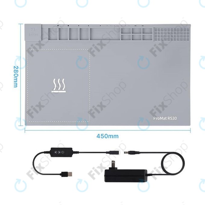 Refox ProMat RS30 - Coussin chauffant de réparation ESD - 45 x 28 cm
