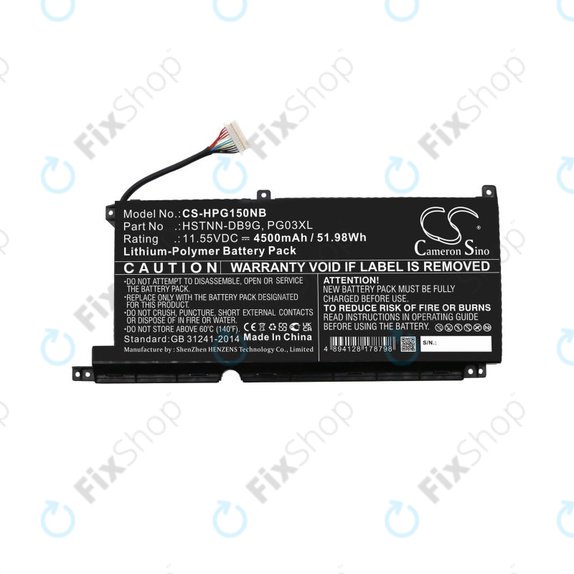 Batterie pour HP Pavilion Gaming 15,16, Spectre X360 15, 4500mAh, Li-Pol, 11.55V, 3ICP6/60/72, HQ
