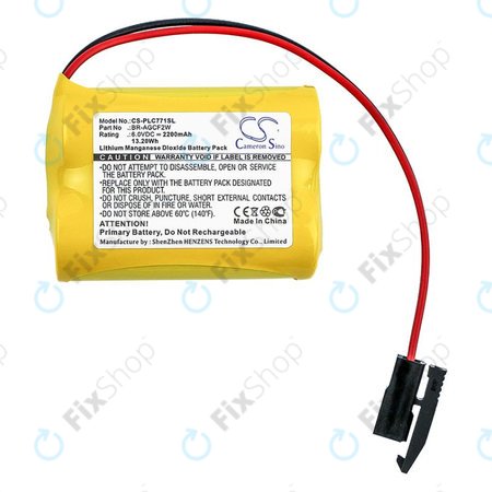 Batterie pour GE A06b-6093-K001, 2200mAh, Li-MnO2, 6V, BR-AGCF2W, HQ