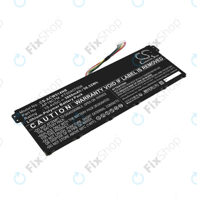 Batterie pour Acer ConceptD 3, Spin 5, Swift 3, 5, X, Travelmate Spin P4, 3800mAh, Li-Pol, 15.4V, AP18C7M, HQ