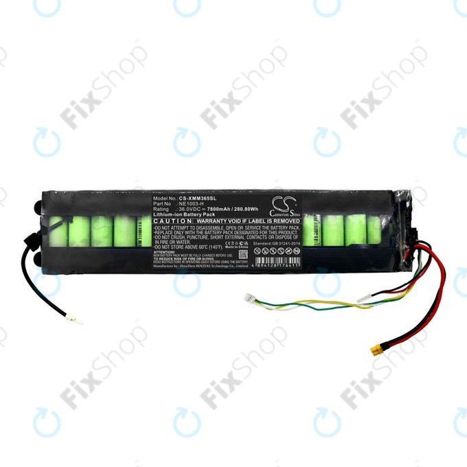 Batterie pour Xiaomi 1s, Essential, M365, Mi Scooter 3, 7800mAh, Li-Ion, 36V, NE1003-H, HQ