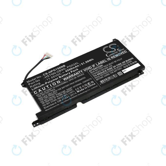 Batterie pour HP Pavilion Gaming 15,16, Spectre X360 15, 4500mAh, Li-Pol, 11.55V, 3ICP6/60/72, HQ