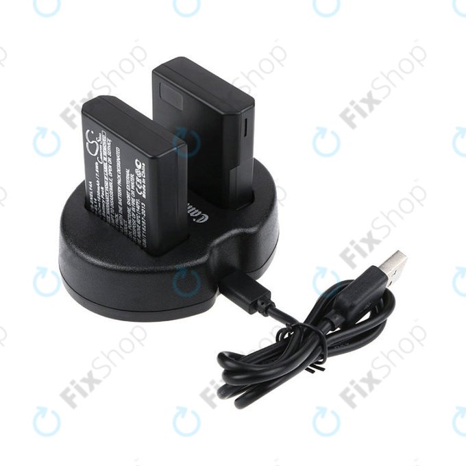 2 batteries avec chargeur pourNikon Coolpix P7000, P7700, D3100, D3200, D5100, 1030mAh, Li-Ion, 7.4V, EN-EL14, HQ