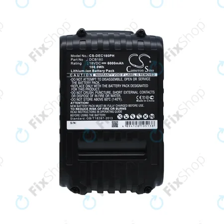 Dewalt série CL, série DC - Batterie DCB18x / DCB20x Li-Ion 18V 6000mAh HQ