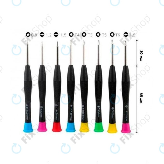 Baku BK-6108 - Jeu de tournevis pour téléphones, tablettes et ordinateurs portables (8 pièces)