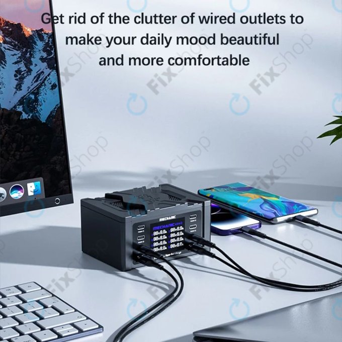 Mechanic V-Power 8 Pro - Station de charge USB avec USB-C, USB 3.0