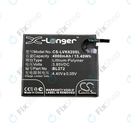 Batterie pour Lenovo K6 Power, 4000mAh, Li-Pol, 3.85V, BL272, HQ