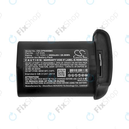 Batterie pour Canon 1D Mark 3, EOS-1D MarkIII, Mr-14ex, 2600mAh, Li-Ion, 11.1V, LP-E4N, HQ