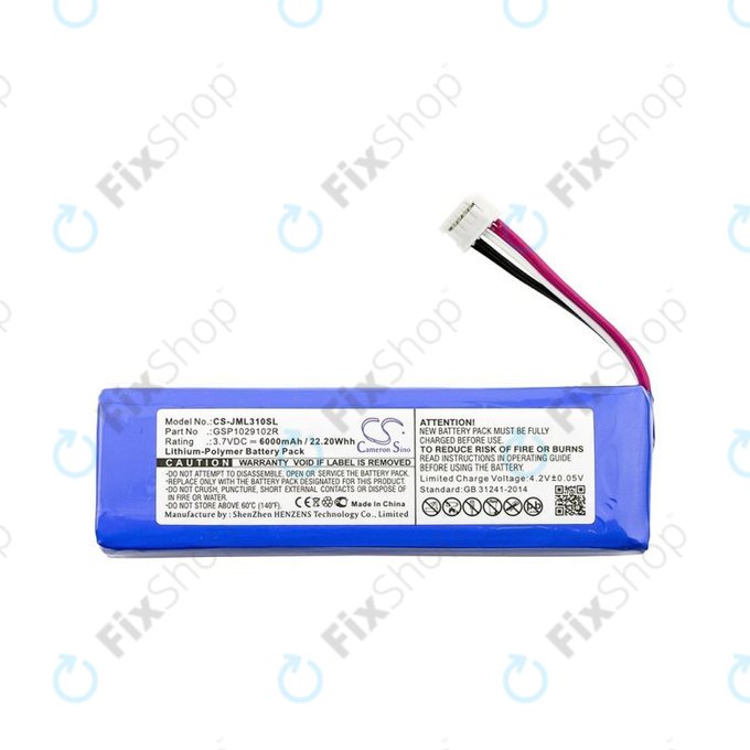 JBL Charge 2, Charge 2+, Charge 3 (2015) - Batterie Li-Pol 6000mAh HQ