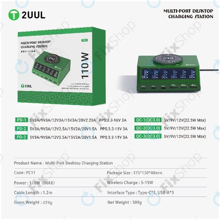 Chargeur de bureau multi-ports, 2UUL PC11